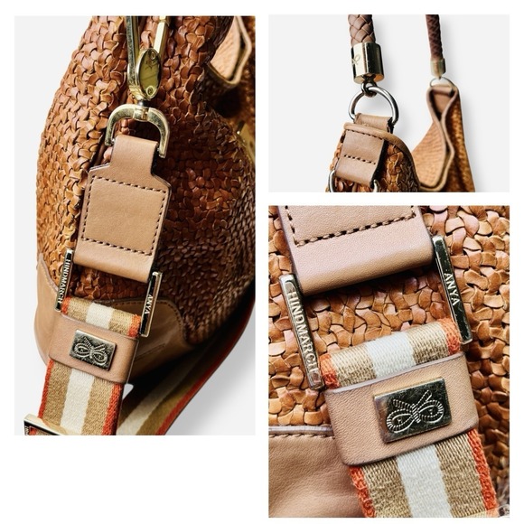 Anya Hindmarch Jethro Cognac Brown‎ Leather Woven Tote Shoulder Bag Crossbody - Picture 10 of 11